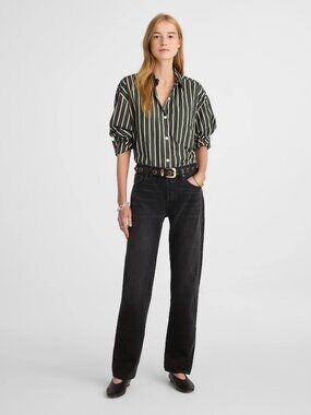 Madewell Women's The Dean Easy Straight Jean in Grey/Gray/Kingswood Wash 28